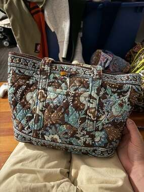 Vera Bradley Little Betsy Shoulder Handbag in Java Blue Quilted Pattern
